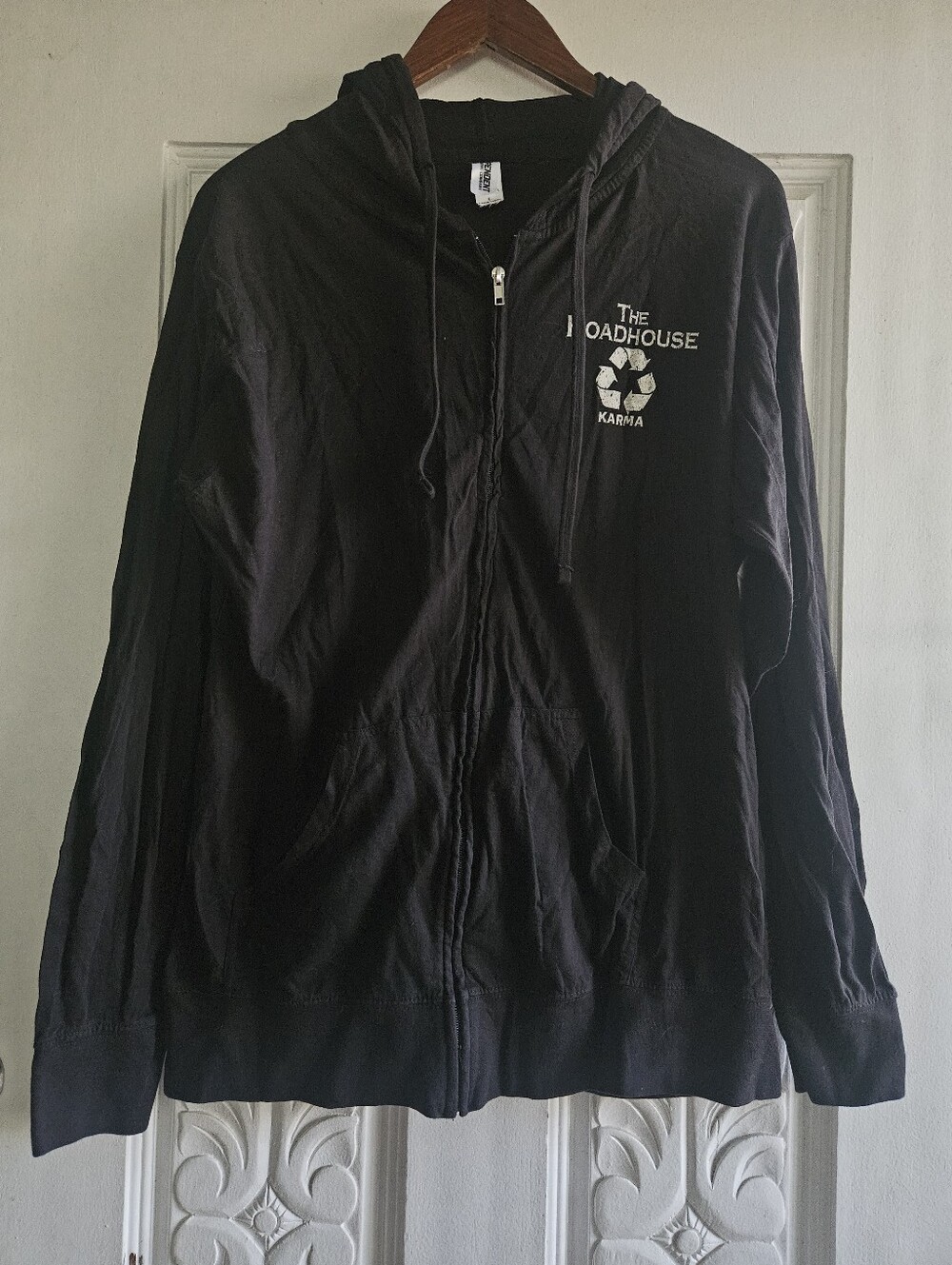 The Roadhouse Karma Black Zip-Up Hoodie Large